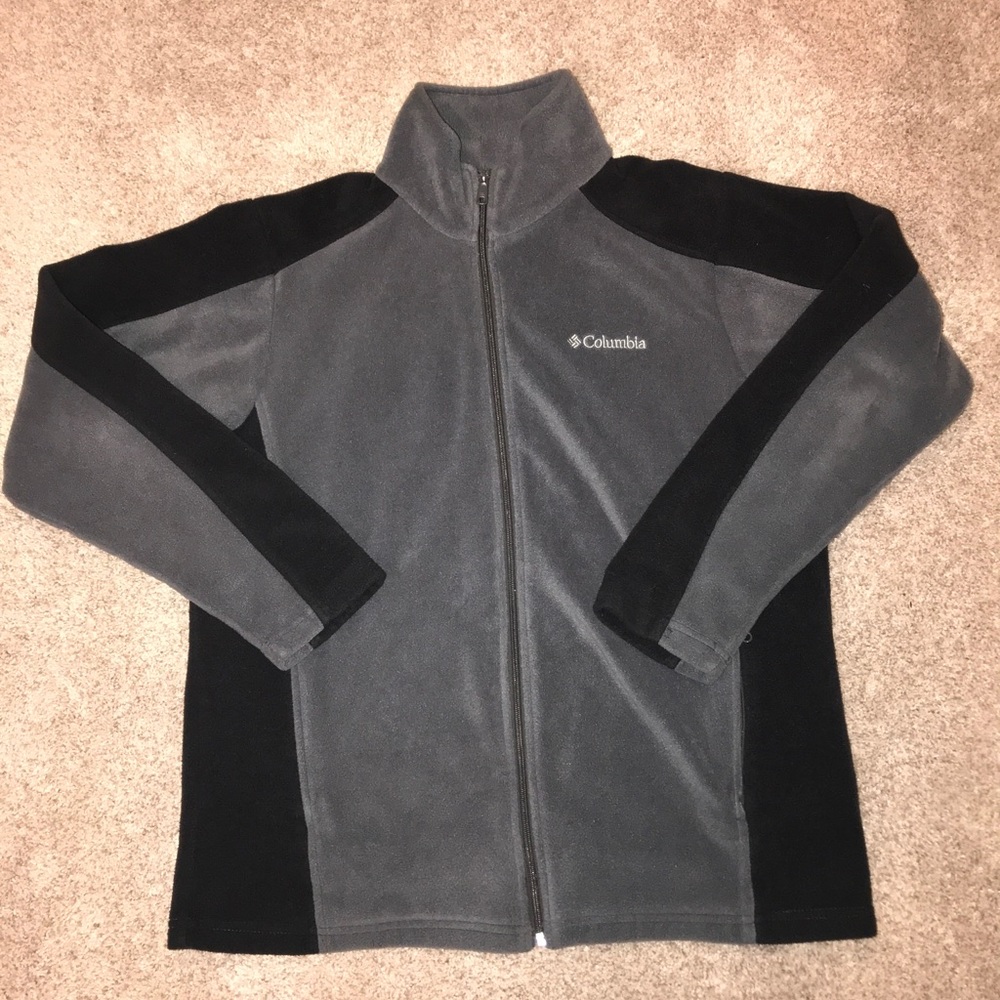 COLUMBIA Full Zip Jacket Large Grey Front Pockets